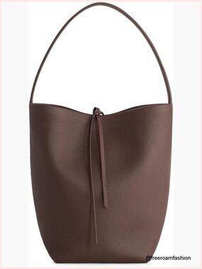 Genuine Leather Bucket Shoulder Bag Tote